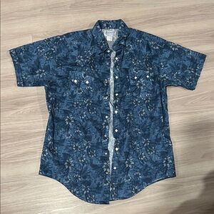 Stylish Navy Floral Button Down Shirt